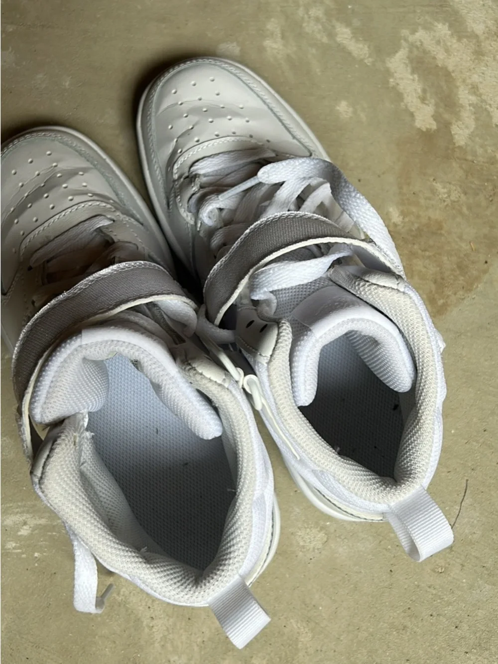 Nike Kids White High-Top Strap Sneakers